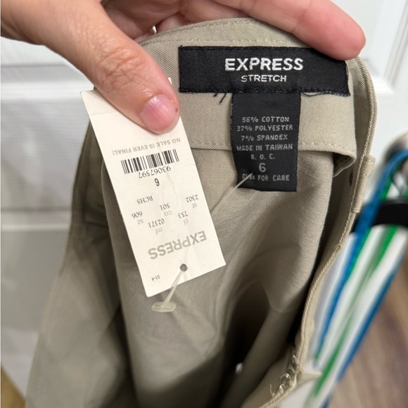 Express NWT Stretch Front Pockets Micro Mini Skirt Khaki Tan Women's Size 6 - Picture 7 of 7